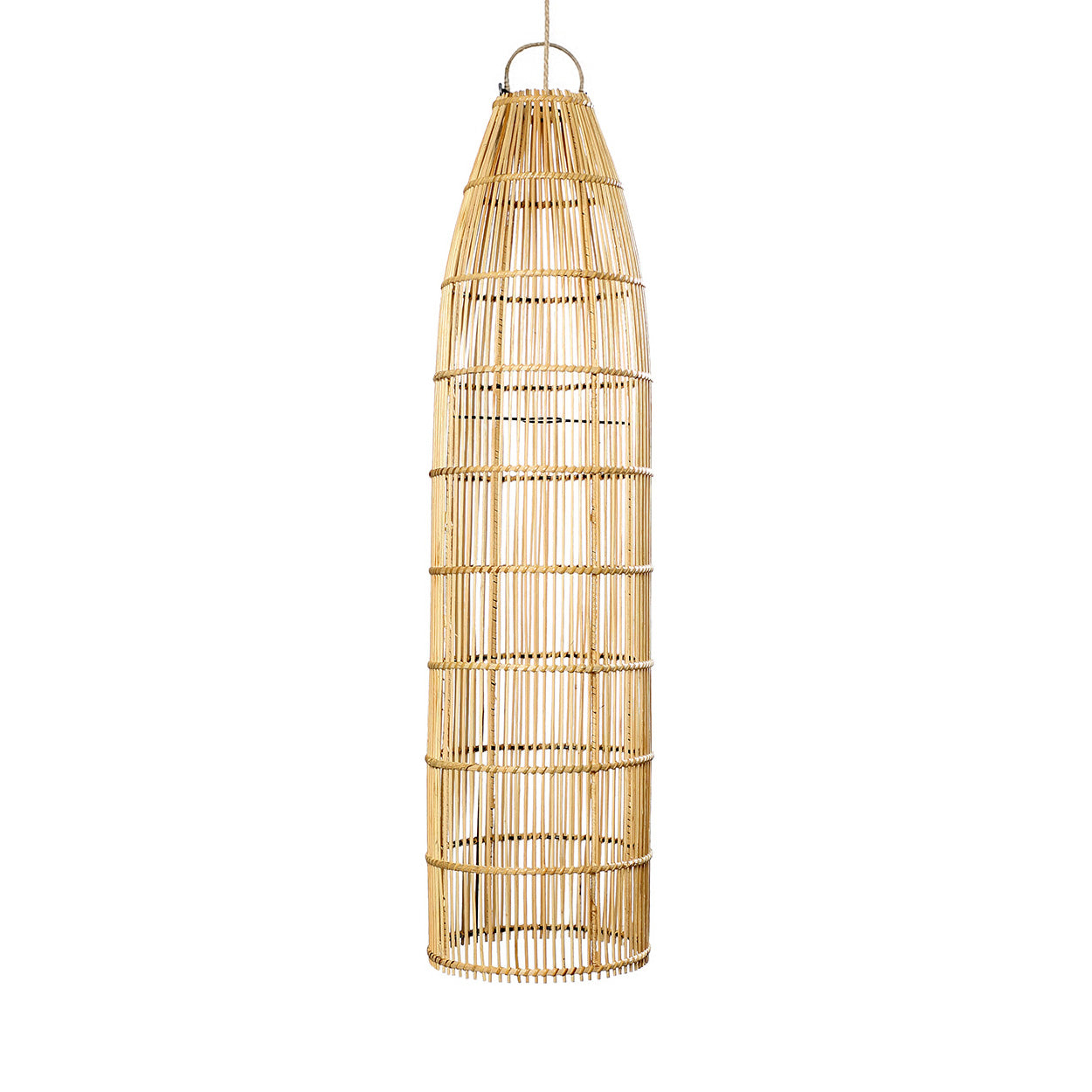 Bazar Bizar Fish Trap Hanglamp - Natural - Rotan - Ø 23 x 90 cm