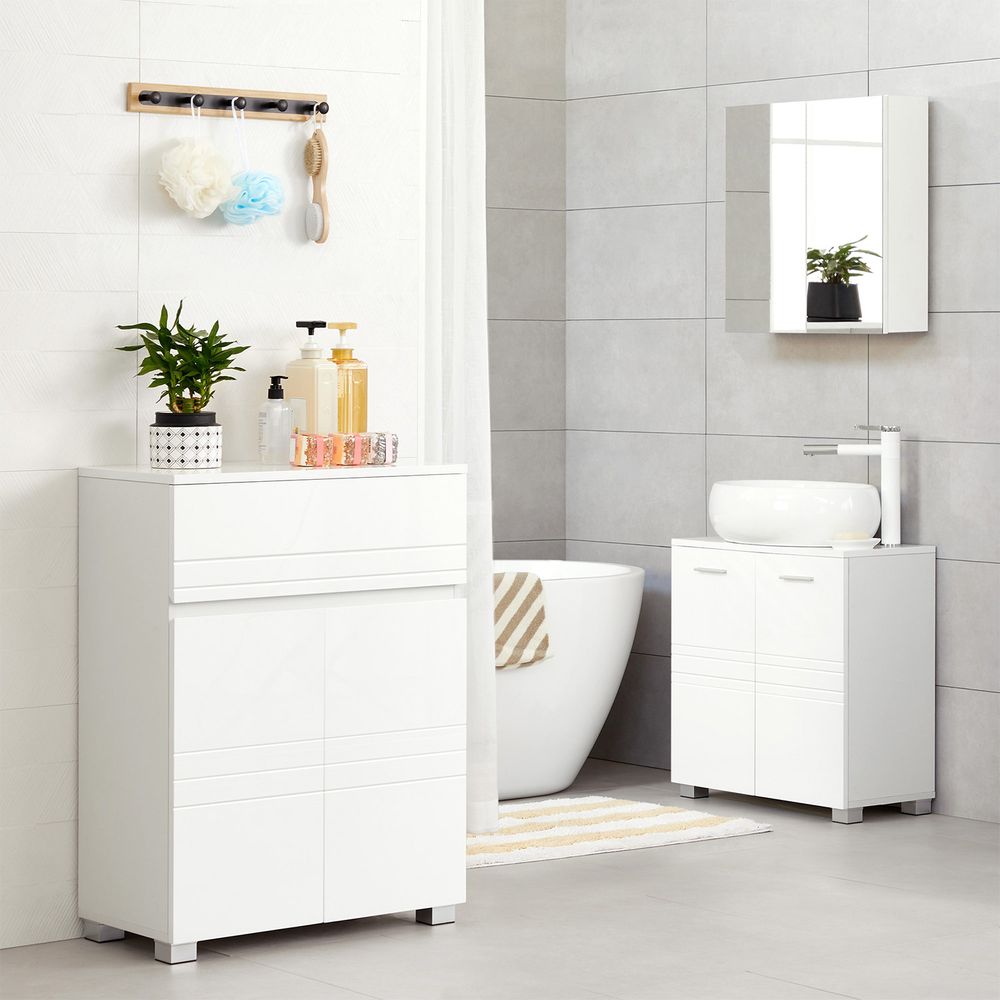 Meuble de salle de bain Nancy's Bedale - Meubles de salle de bain - Blanc - Moderne - 60 x 30 x 80 cm