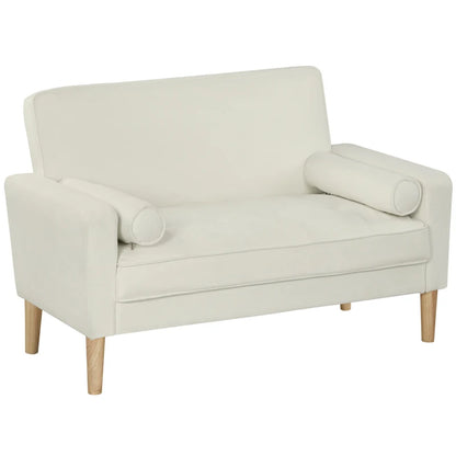 Nancy's Marcelli 2-Zitsbank - Zitbank - Crème wit - Fluweel - ± 130 x 75 x 80 cm