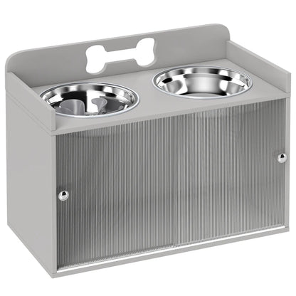 Nancy's Pescaglia Voerbak - Hondenbak - Drinkbak - Hondenvoerbak - Grijs - ± 60 x 30 x 45 cm