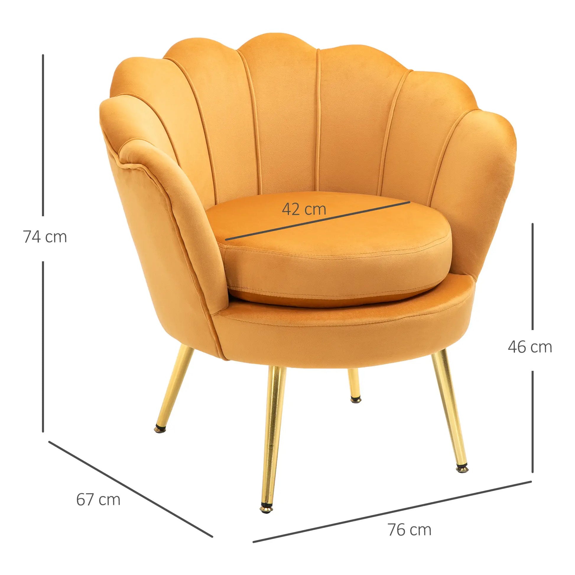 Nancy's Cunevo Fauteuil - Loungestoel - Relaxstoel - Geel / Goud - Fluweel