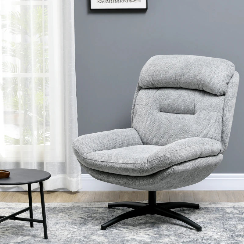Nancy's Apiro Fauteuil - Relaxfauteuil - Relaxstoel - Draaibaar - Grijs - Chenille / Staal