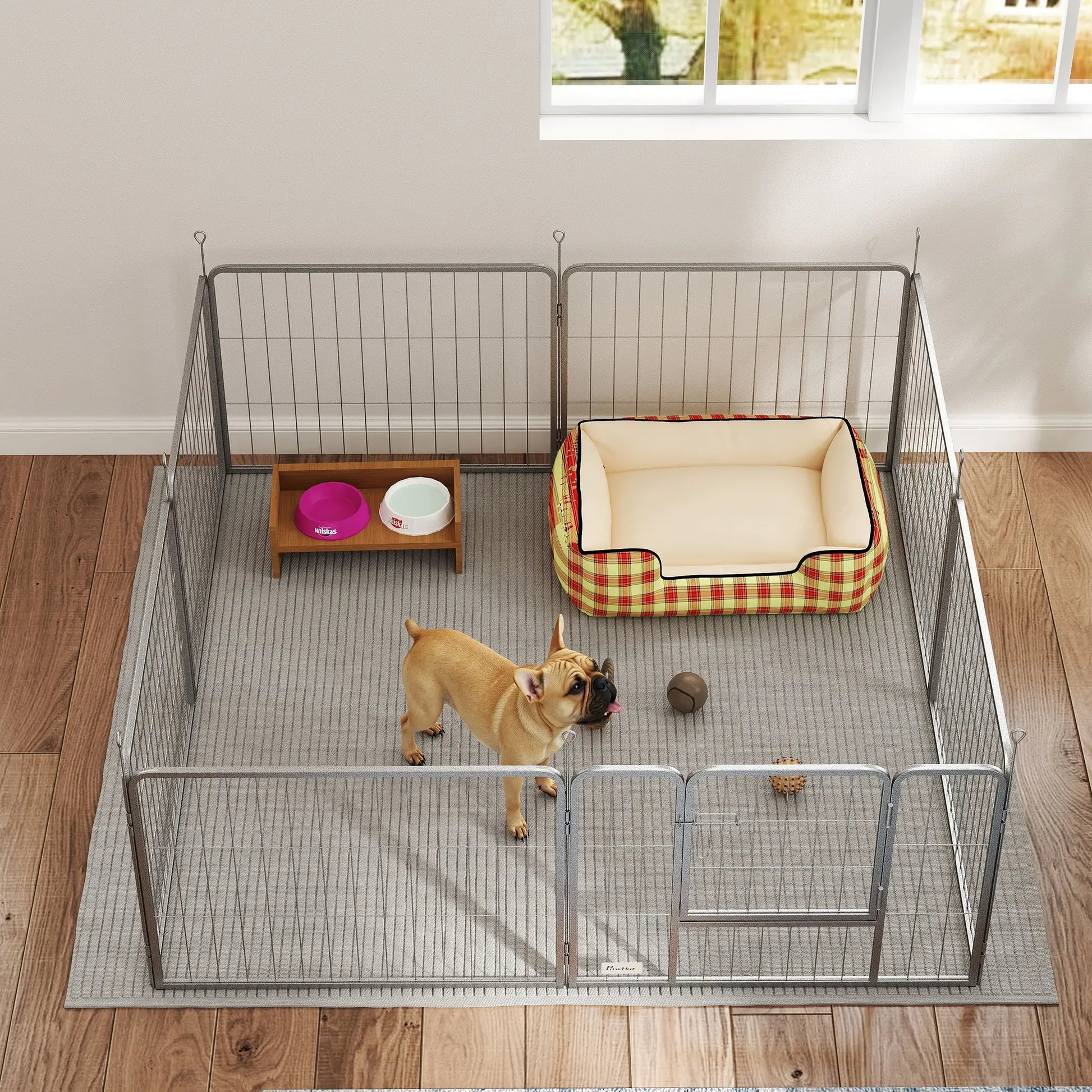 Nancy's Colbordolo Hondenbox - Puppybox - Puppyren - Hondenren - Zilver - Staal