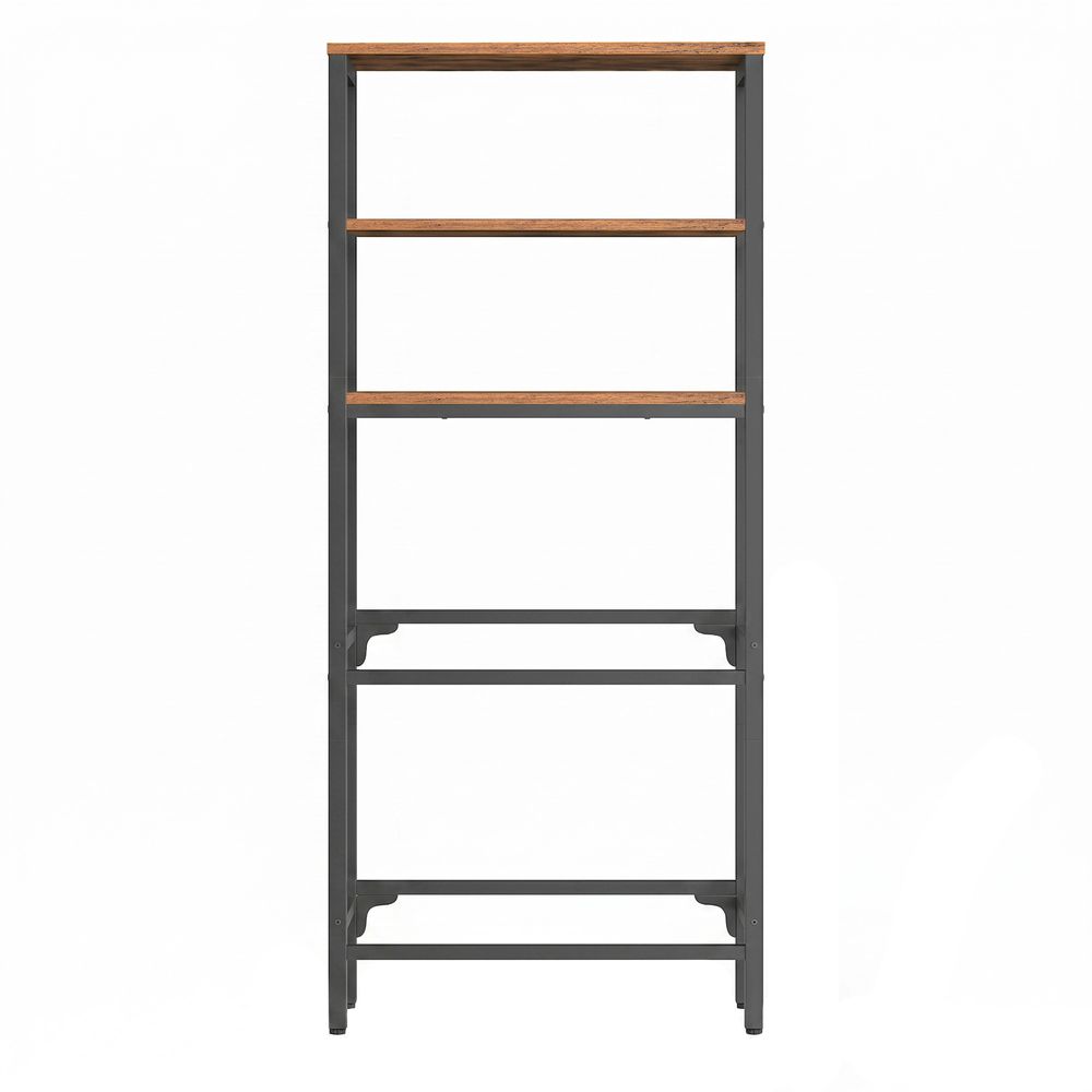 Nancy's Storo Krattenrek - Opbergkast - Stellingkast - Bruin / Zwart - Staal - ± 70 x 35 x 180 cm
