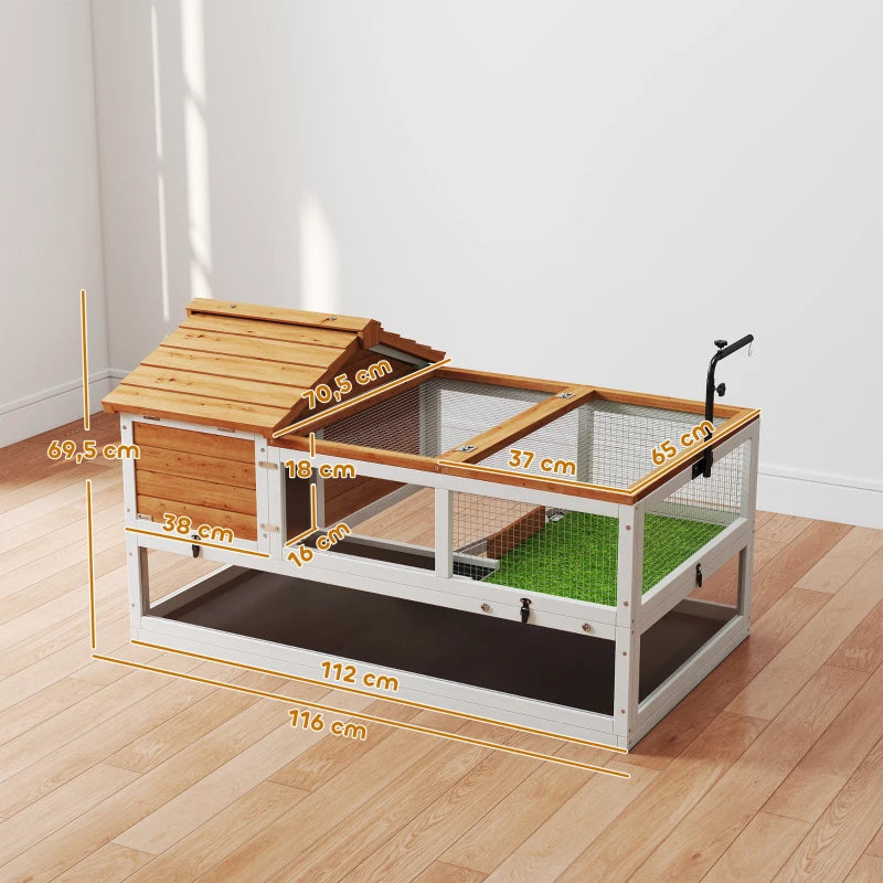 Nancy's Perano Dierenverblijf - Dierenren - Caviakooi - Schilpadhuis - Dennenhout - ± 115 x 70 x 70 cm