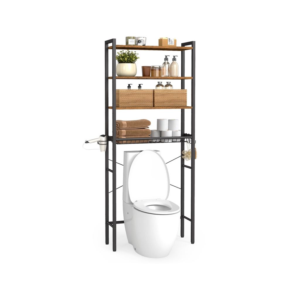 Nancy's Preci Toiletkast - Toiletmeubel - Toiletrek - Vintage Bruin - ± 60 x 25 x 175 cm