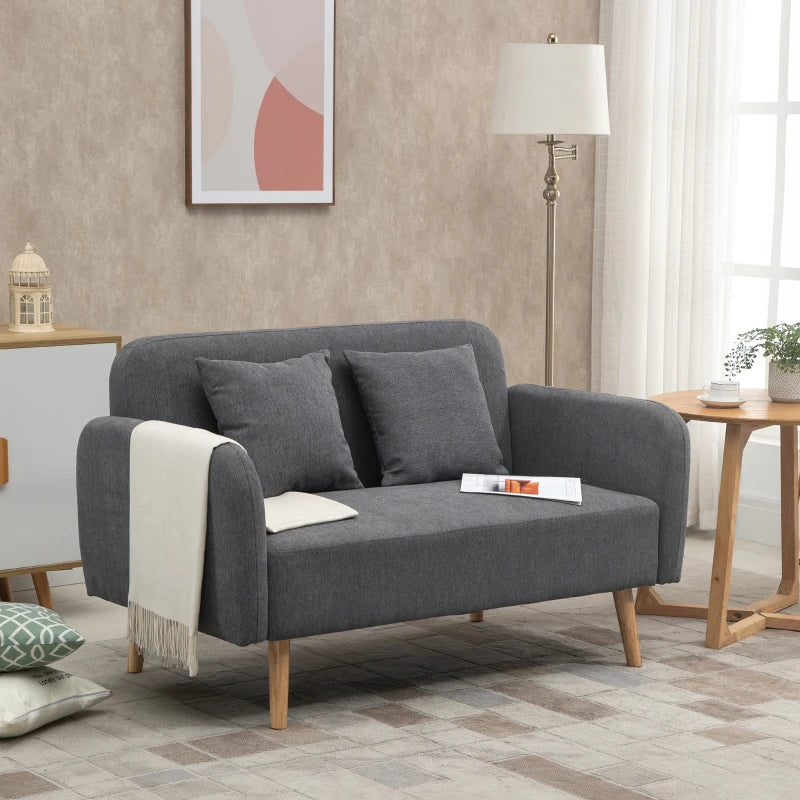 Nancy's Seregno 2-Zitsbank - Tweezitsbank - Woonkamerbank - Zitbank - Grijs - Fluweel - 130 x 70 x 80 cm