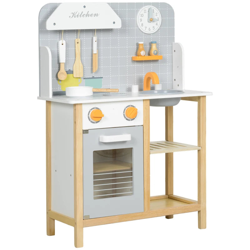 Nancy's Yuna Kinderkeuken - Speelkeuken - Speelgoedkeuken - Inclusief Accessoires - Grijs