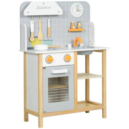 Nancy's Yuna Kinderkeuken - Speelkeuken - Speelgoedkeuken - Inclusief Accessoires - Grijs