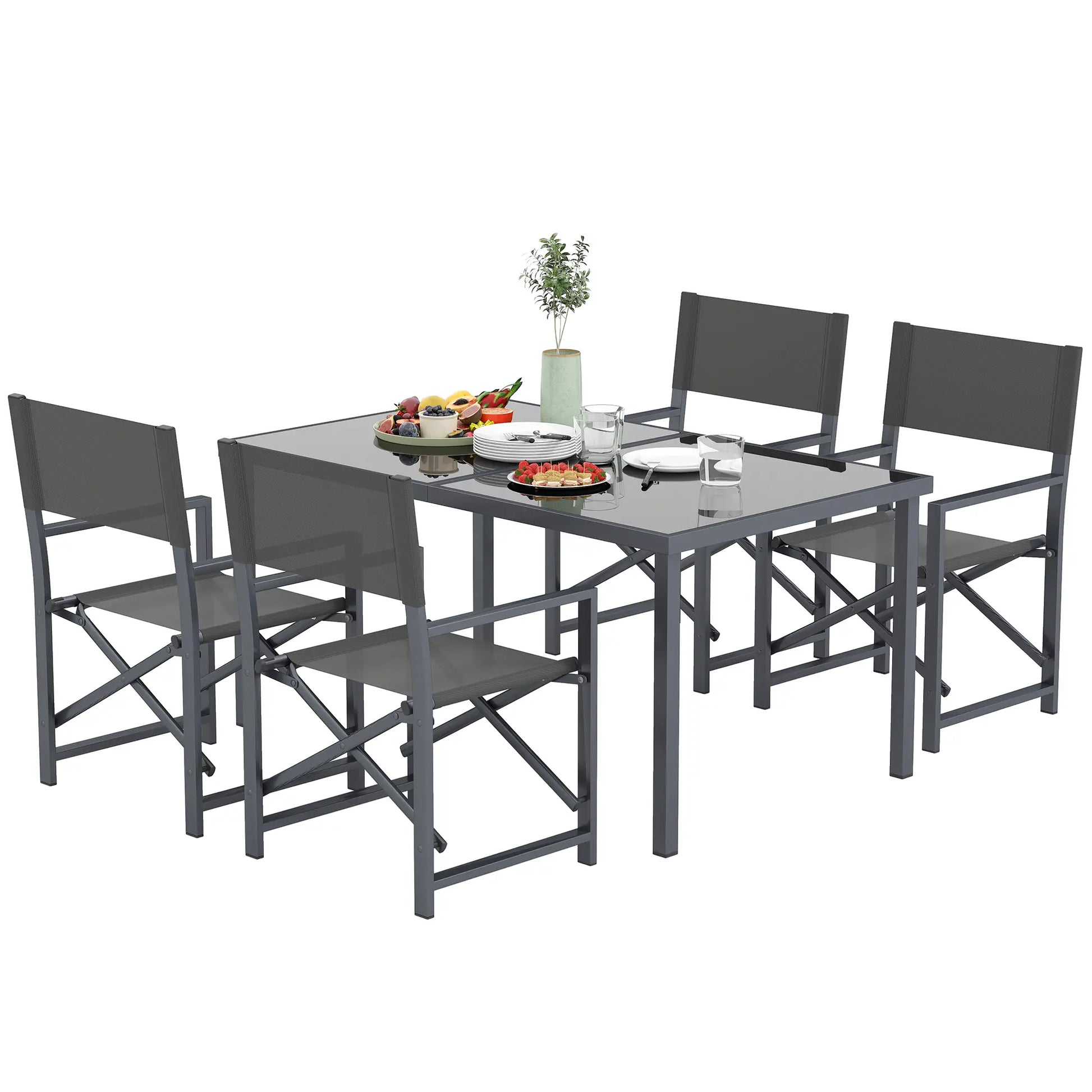Nancy's Fonni Tuinset - Tuinmeubelset - 5-Delige set voor Buiten - Grijs
