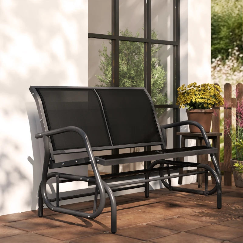 Nancy's Reschen Tuinbank - Balkonbank - Ligstoel - Balkonligstoel - Zwart - 120 x 70 x 85 cm
