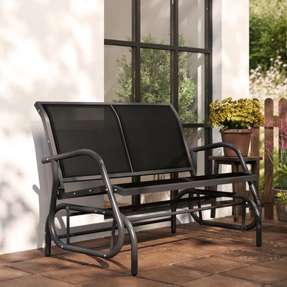 Nancy's Reschen Tuinbank - Balkonbank - Ligstoel - Balkonligstoel - Zwart - 120 x 70 x 85 cm