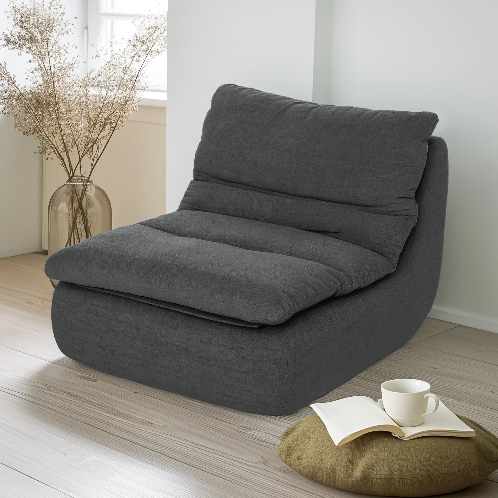 Nancy's Fertilia Lounge Fauteuil - Lounge Stoel - Grijs - Fluweel