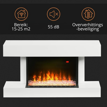Nancy's Murisengo Elektrische Haard - Moderne LED-Haard - Vlammeneffect - Wit