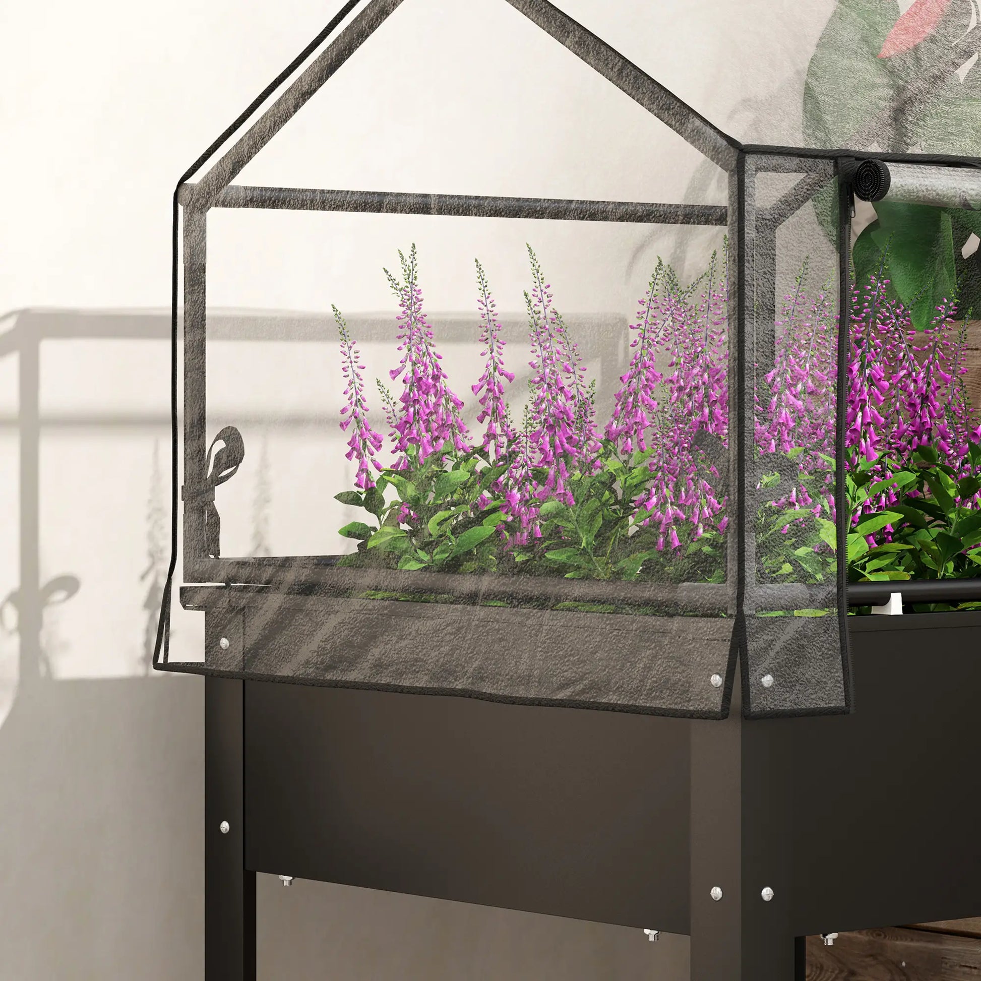 Nancy's Sapataria Kweekkas - Tuinkas - Plantenkas - Verhoogd Bloembed - Zwart - 60 x 60 x 120 cm