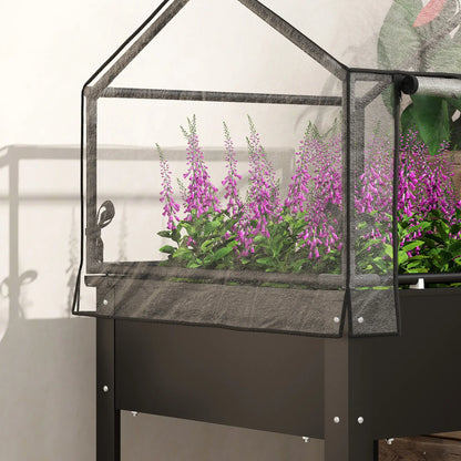 Nancy's Sapataria Kweekkas - Tuinkas - Plantenkas - Verhoogd Bloembed - Zwart - 60 x 60 x 120 cm