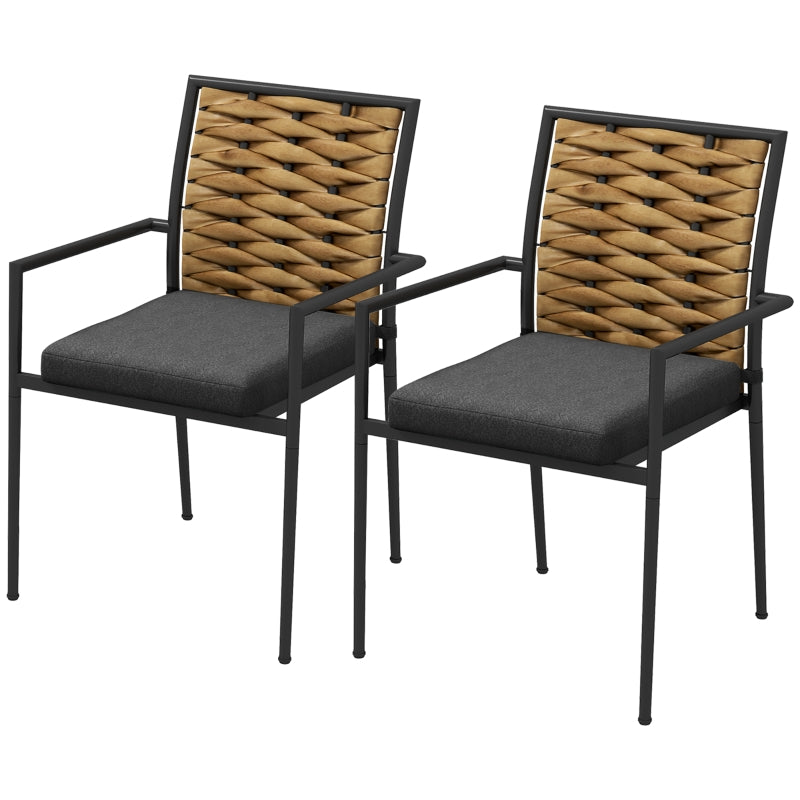 Nancy's Brava Garden chairs - Terrace chairs - Black - Set of 2