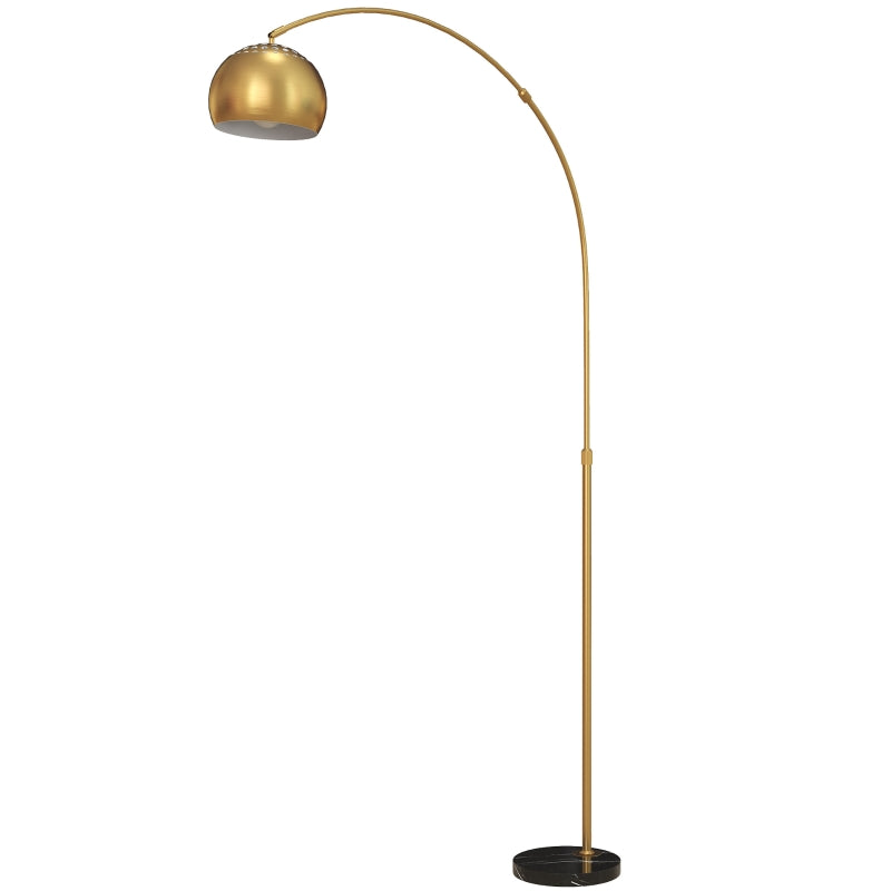 Nancy's Paroldo Vloerlamp - Staande Lamp - Verstelbare Lampenkap - Zwart / Goud - Staal / Marmer