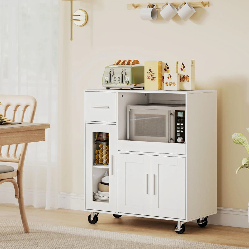 Nancy's Pasturo Keukenkast - Opbergkast - Keukentrolley - Wit - ± 80 x 40 x 90 cm