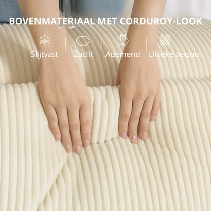 Nancy's Senales 3-Zitsbank - Driezitsbank - Woonkamerbank - Zitbank - Beige - Corduroy - ± 200 x 90 x 75 cm