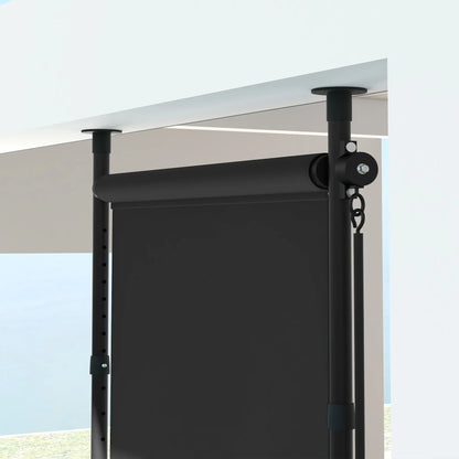 Nancy's Champdepraz Klemluifel - Zonnescherm - Privacyscherm - Luifel - Verstelbaar - Grijs - 120 x 220-310 cm