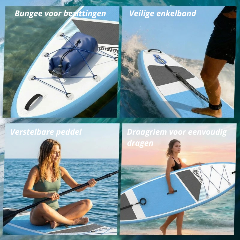 Nancy's Puntone Stand-Up Paddleboard - Kajak Board - Paddle Board - Blauw - ± 320 x 80 x 15 cm