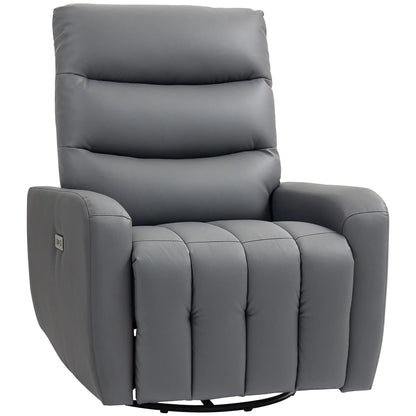 Nancy's Claviere Relaxfauteuil - Loungestoel - Relaxstoel - Verstelbaar / Draaibaar / Schommelend - Grijs - Kunstleer
