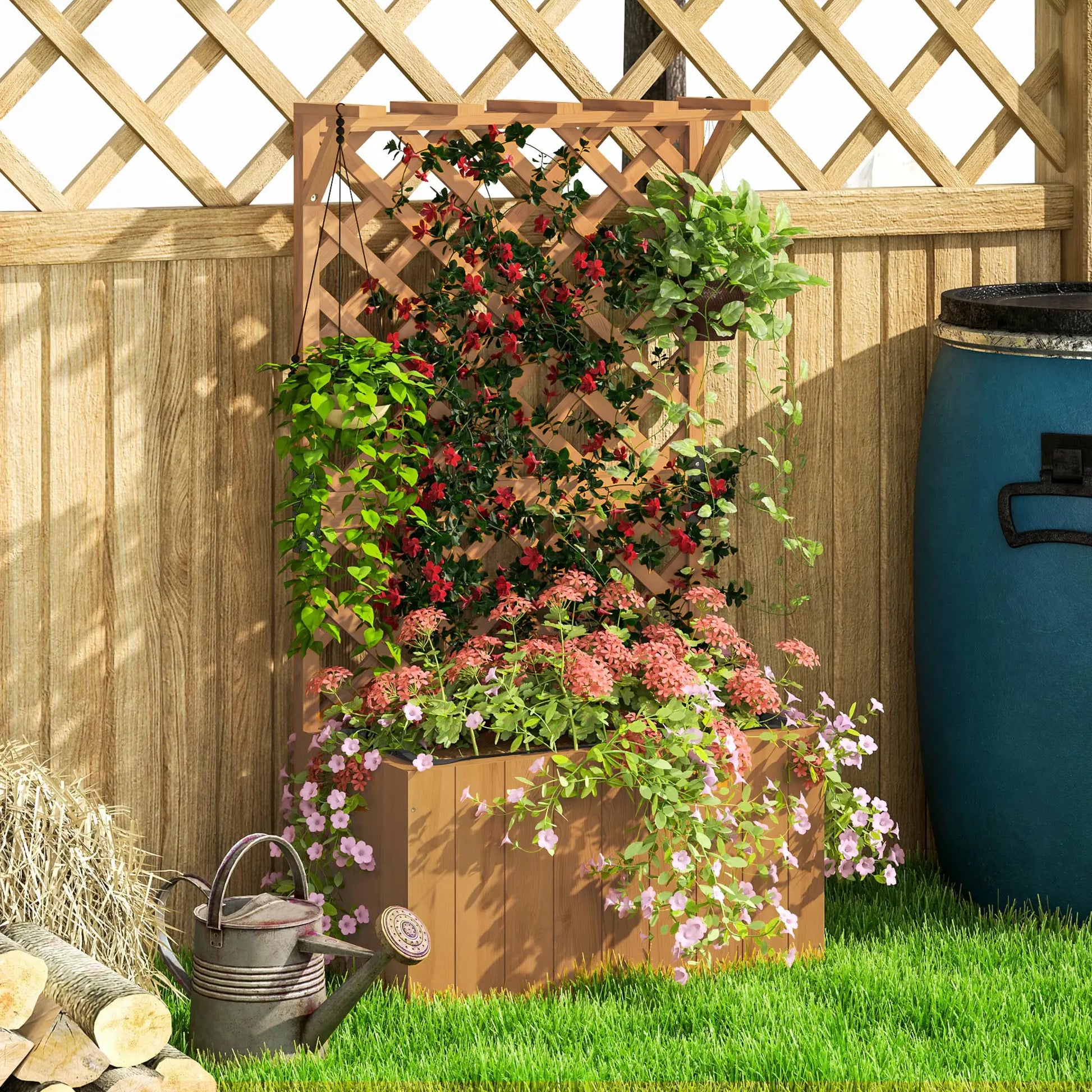 Nancy's Chiusi Plantenbak - Plantenrek - Plantenbed - Dennenhout - ± 65 x 35 x 120 cm