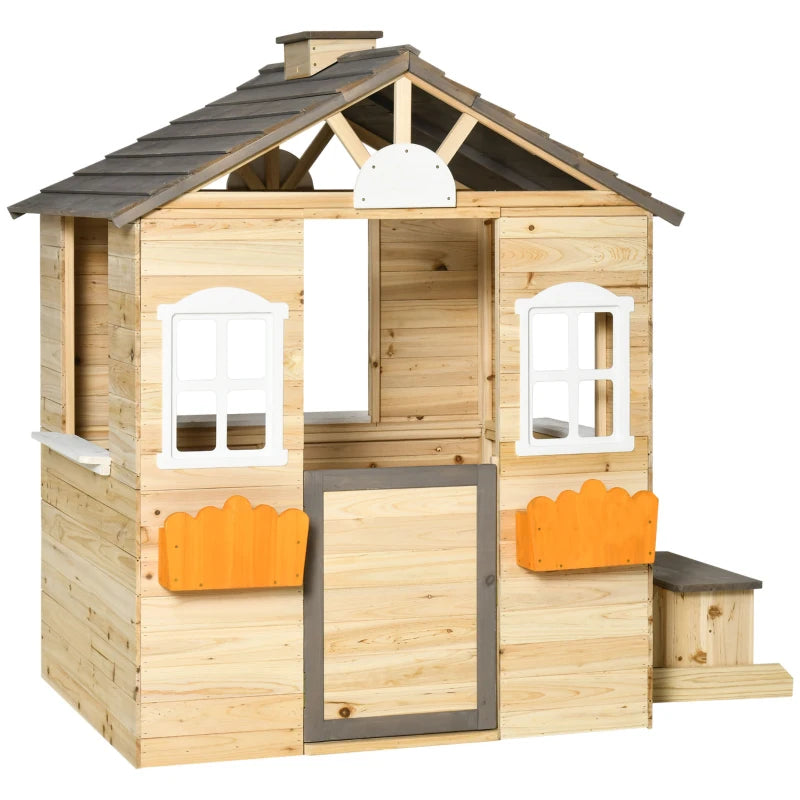 Nancy's Valverde Speelhuisje - Kinder Speelhuis Voor Buiten - Dennenhout - ± 115 x 95 x 135 cm