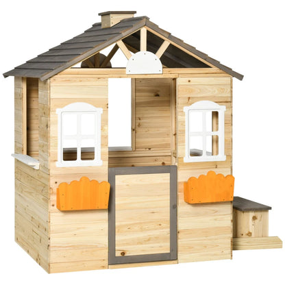 Nancy's Valverde Speelhuisje - Kinder Speelhuis Voor Buiten - Dennenhout - ± 115 x 95 x 135 cm