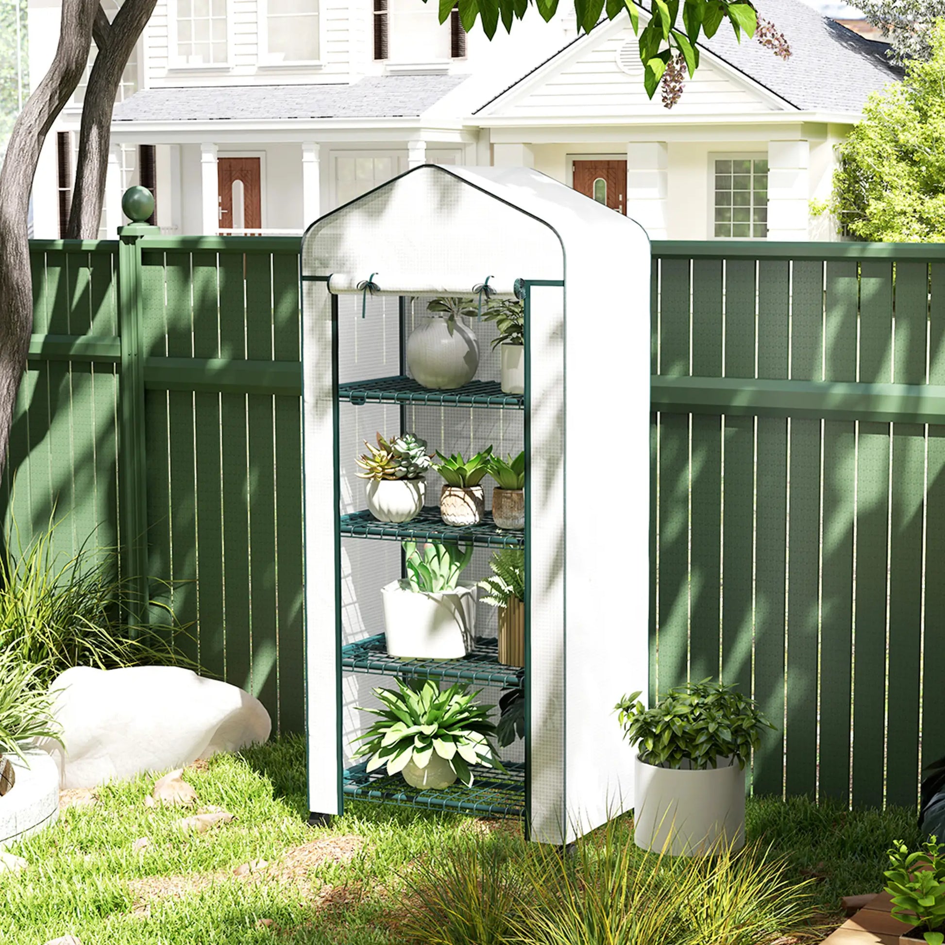 Nancy's Alfarelos Kweekkas - Plantenkas - Tuinkas - Minikas - Plantenhuis - Wit - ± 70 x 50 x 165 cm