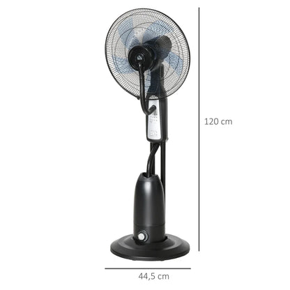 Ventilateur Santiago de Nancy avec jet d'eau - Ventilateur sur pied - 3 positions - Avec minuterie