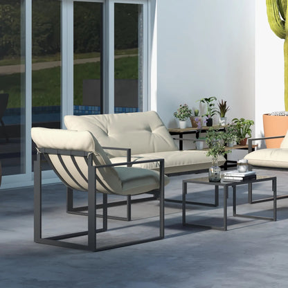 Nancy's Corfino Tuinset - 4-Delige Buiten Set - Tuinmeubelset - Grijs / Beige