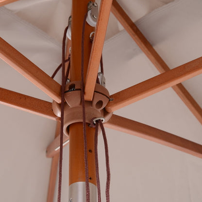 Parasol Arvin de Nancy - Parasol de jardin - Protection solaire - Pliable - 3 niveaux - Bois - Polyester - Gris - 200 x 150 cm
