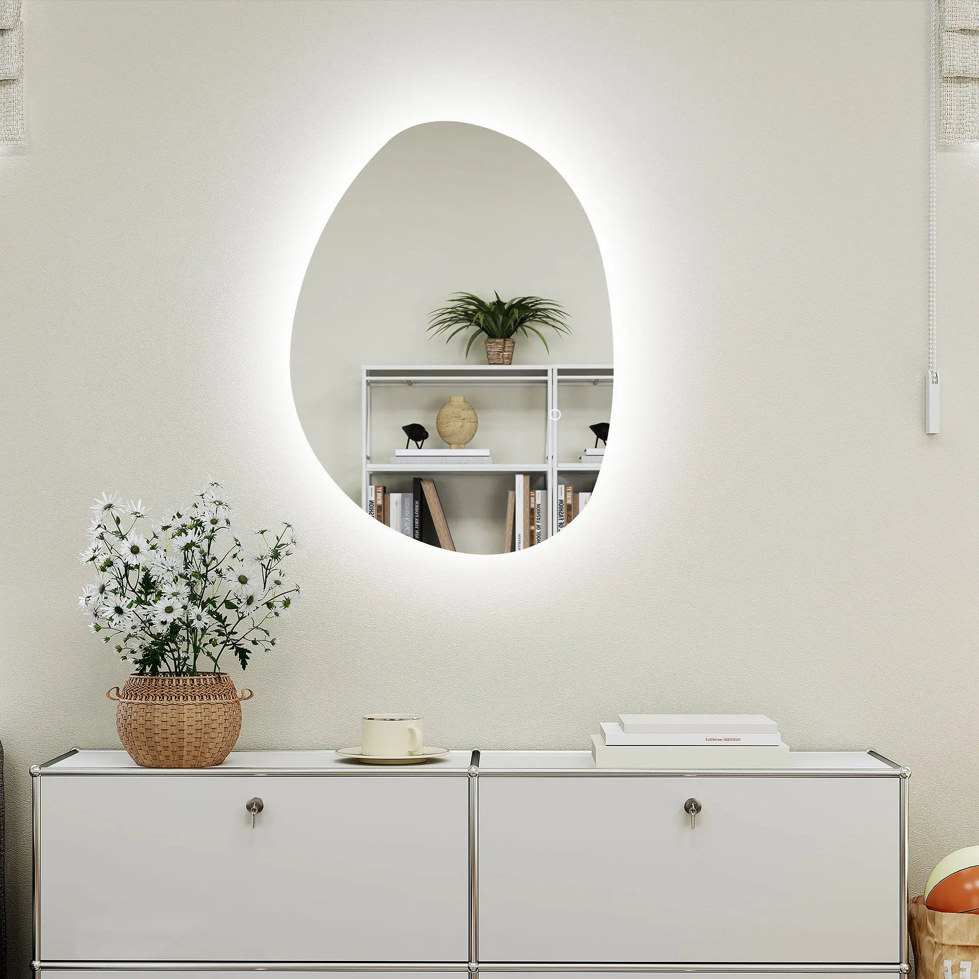 Nancy's Dazio Badkamerspiegel - Spiegel met Verlichting - Anticondensfunctie - Zilver - 70L x 5 x 50 cm