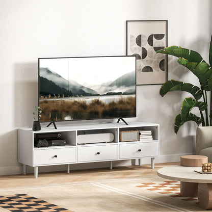 Nancy's Delianuova TV-Meubel - TV Kast - Lowboard - Wit - ± 140 x 35 x 45 cm