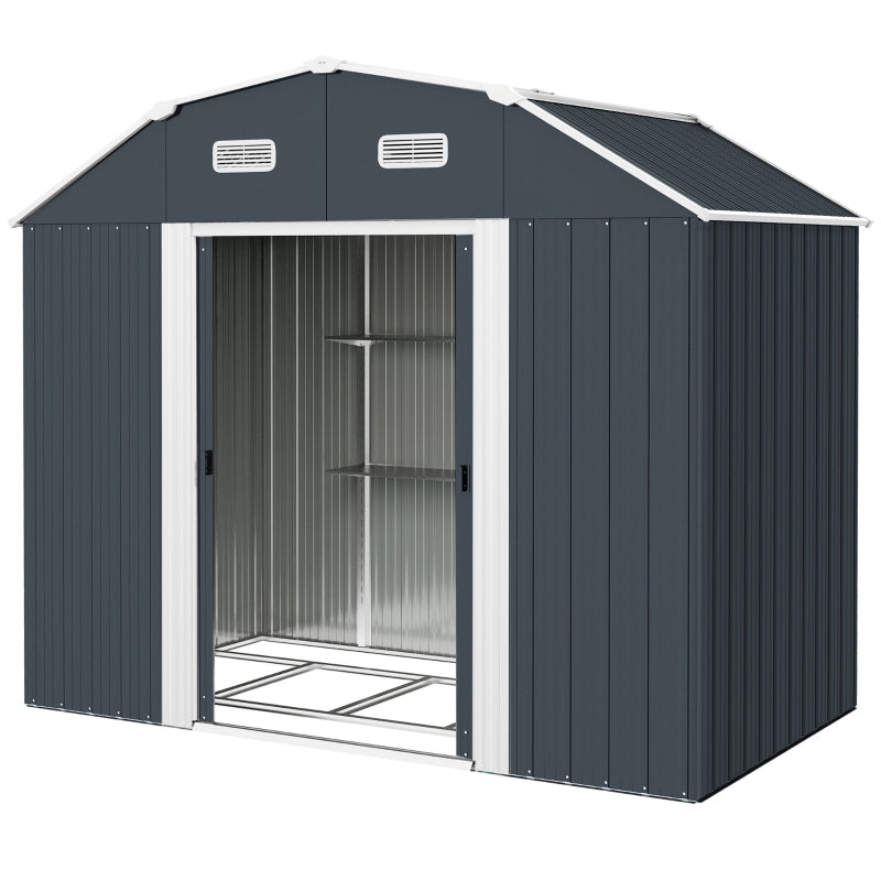 Nancy's Sante Cruz Storage shed - Tool shed - Garden shed - Gray - ± 240 x 130 x 200 cm