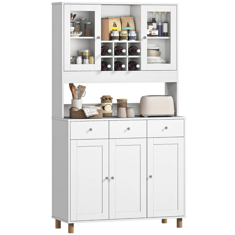 Nancy's Paterno Keukenkast - Opbergkast - Buffetkast - Wit - 100 x 40 x 180 cm