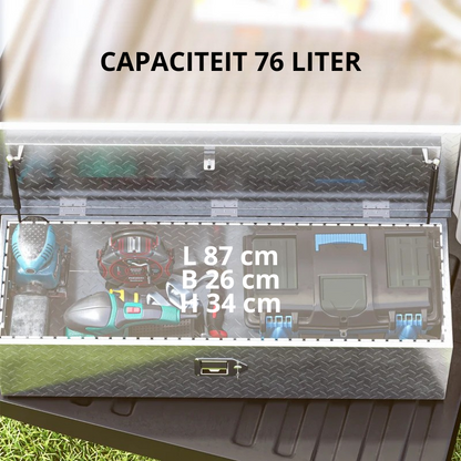 Nancy's Nerola Gereedschapskist - Gereedschapskoffer - Opbergbox - Zilver - Aluminium - ± 100 x 35 x 25 cm