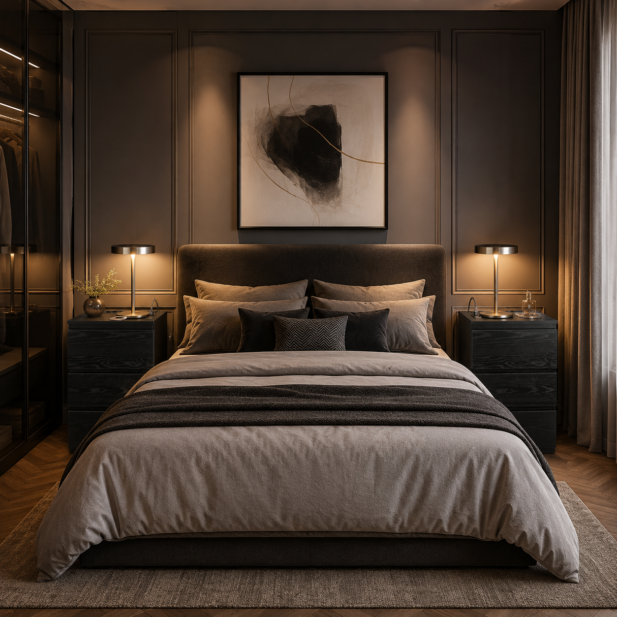 Casamoda Hoog Nachtkastje voor Boxspring met Stopcontact en USB - Ladekastje - 3 Lades - Zwart - 40 x 35 x 70 cm