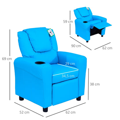 Nancy's Nono Kinderfauteuil - Kinderstoel - Kinderbank - Verstelbare Rugleuning - Blauw