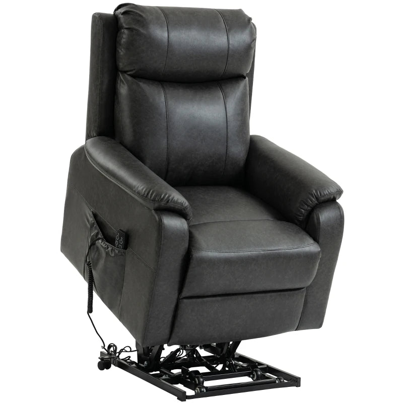 Nancy's Roncone Sta op Stoel - Opsta Stoel - Seniorenstoel - Elektrische Fauteuil - Zwart - Kunstleer