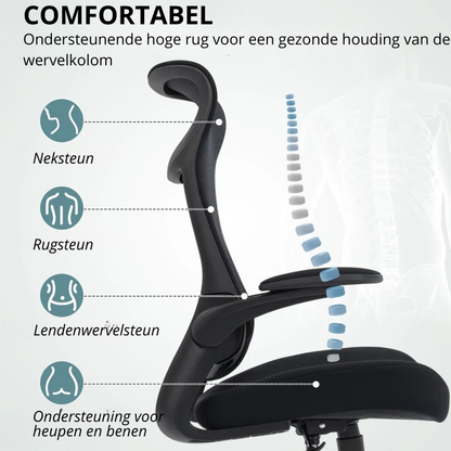 Nancy's Palmoli Bureaustoel - Computerstoel - Kantoorstoel - Ergonomisch - 3D Armleuningen -Zwart