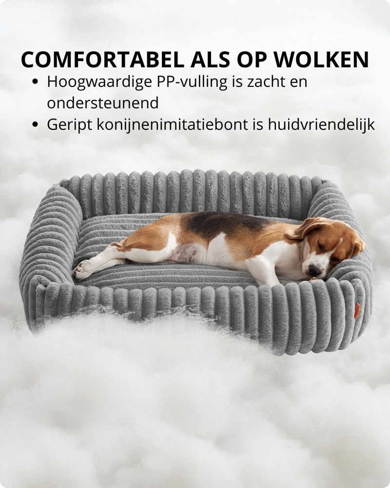 Nancy's Pianezza Hondenmand - Hondenkussen - Hondenbed - Grijs - ± 90 x 70 x 20 cm