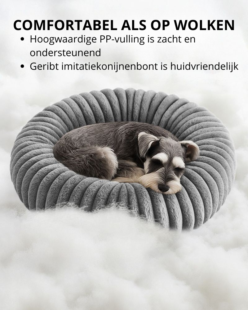 Nancy's Pianoro Hondenkussen - Hondenmand - Hondenbed - Rond - Grijs - Ø 70 x 20 cm