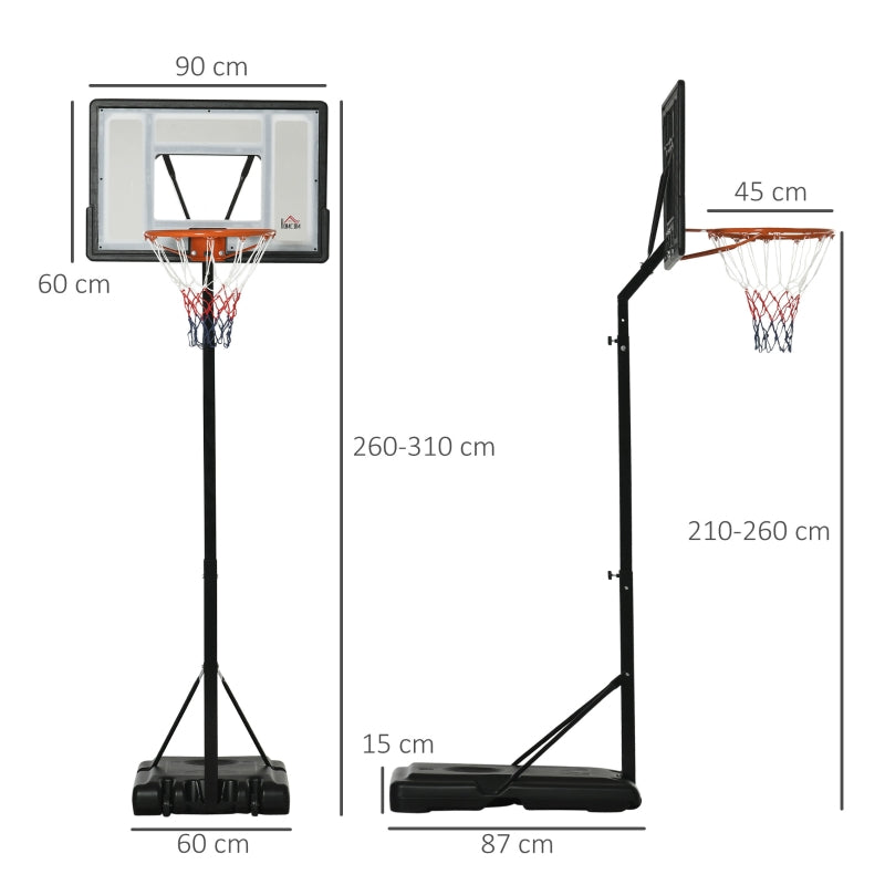 Nancy's Belleville Basketbalstandaard met wielen en in hoogte verstelbaar en geschikt voor buiten en binnen gebruik