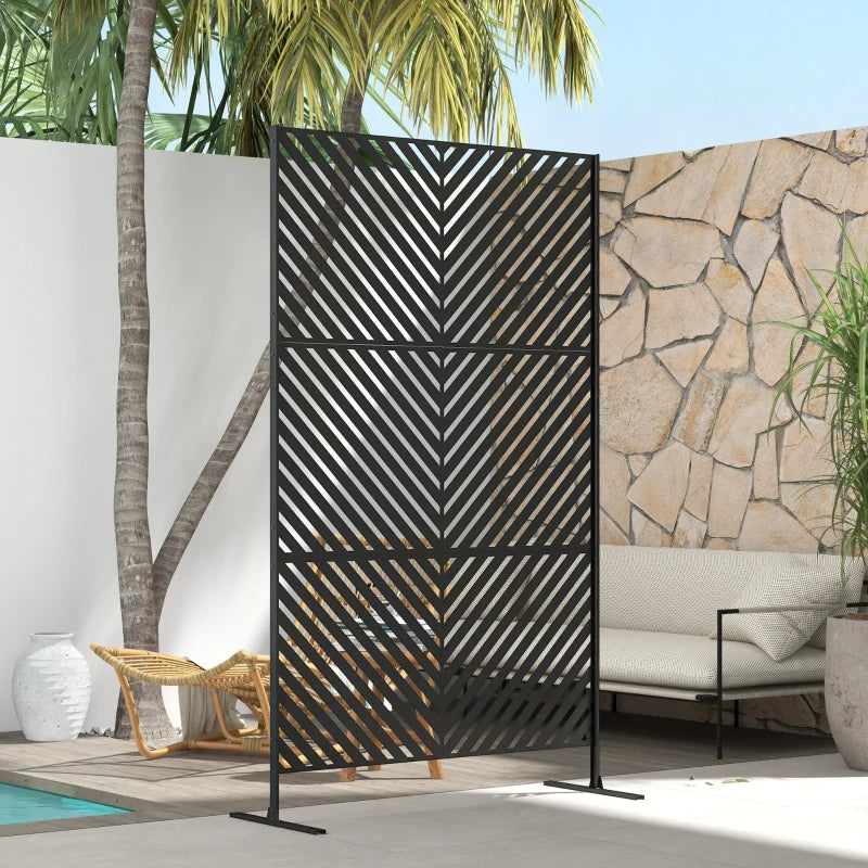 Nancy's Sciacca Privacyscherm - Tuinscherm - Tuinafscheiding - Tuinwand - Zwart - Staal - ± 120 x 45 x 200 cm