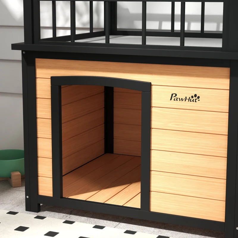 Nancy's Soraga Hondenhok - Buitenverblijf voor Honden - Dakterras - Dennenhout - ± 120 x 75 x 80 cm