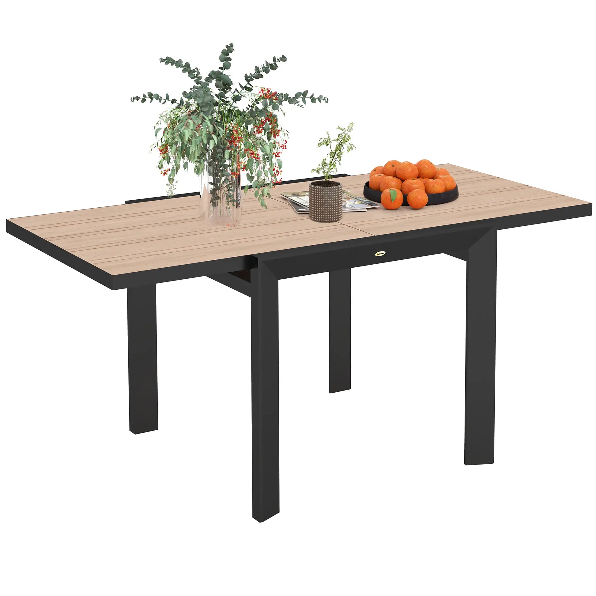 Nancy's Cornaredo Tuintafel - Terrastafel - Eettafel voor Buiten - Uitschuifbaar - Hout / Grijs - ± 80/160 x 80 x 75 cm