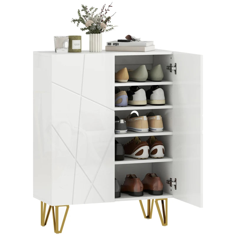 Nancy's Montecchio Schoenenkast - Opbergkast voor Schoenen - Schoenenrek - Wit - ± 70 x 30 x 95 cm